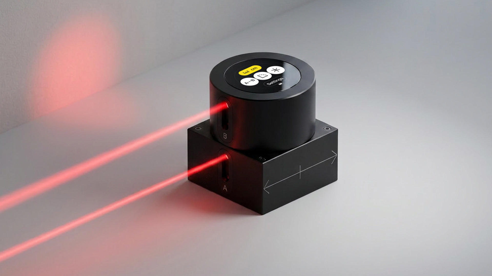 Theta — the laser measuring device — I designed the UI for the built-in screen